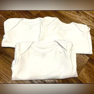 3 white onsies for infant. 6 months